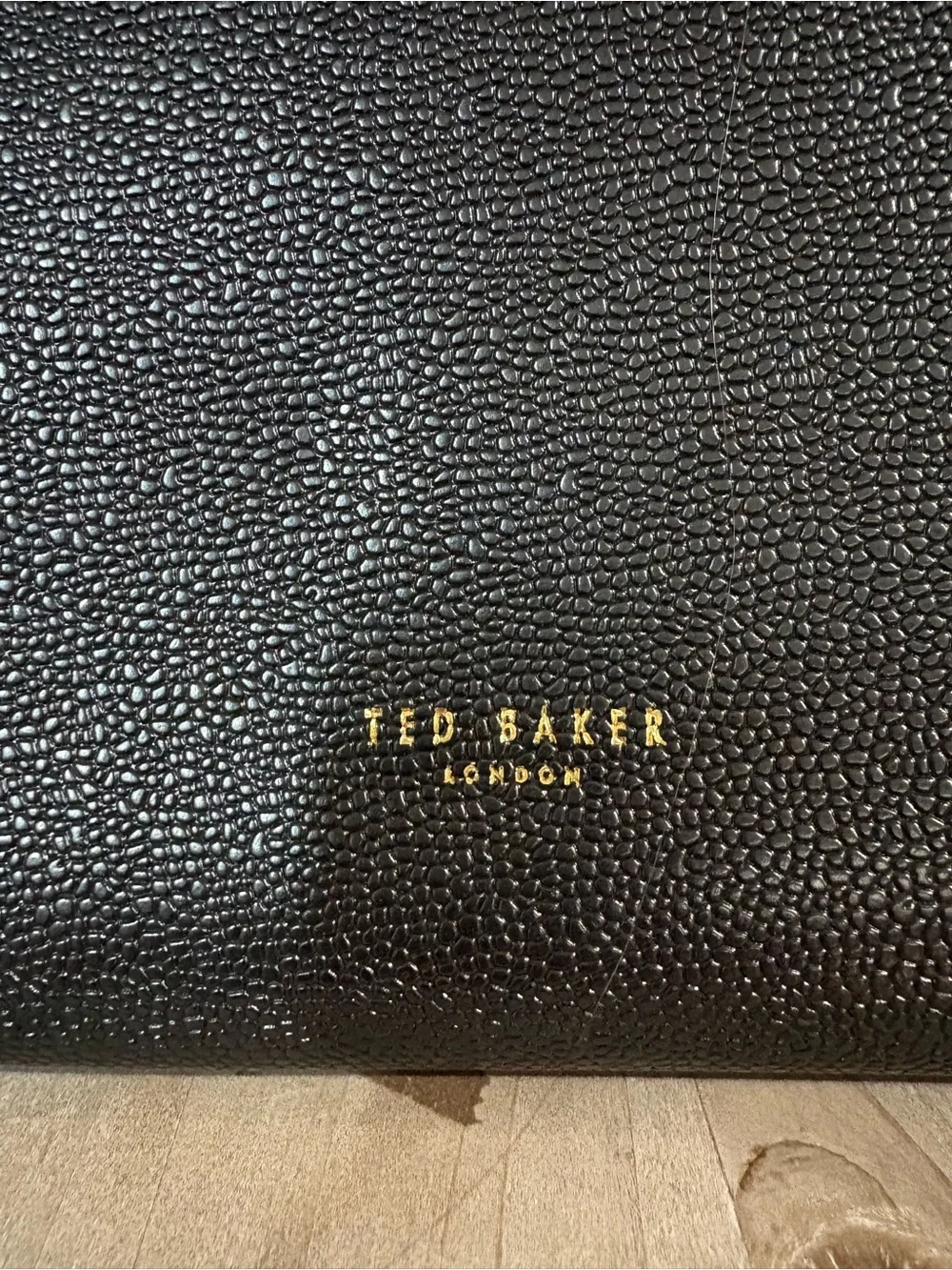 Ted Baker Black Textured Bow Dome Satchel with Gold Hardware